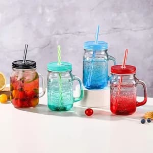 Vintage Mason Glass Drinking Jar 500ml