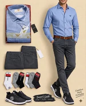 Turkish Men's Shirt Trousers Shoes Combo