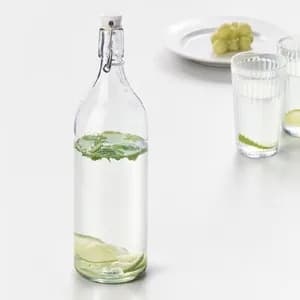IKEA Bottle with stopper, clear glass, 1 l
