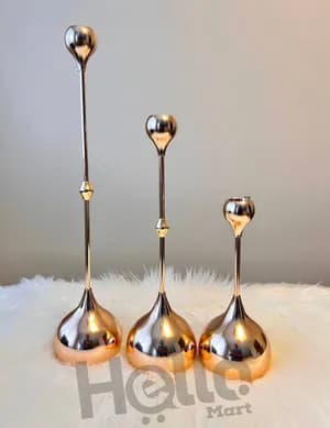 Rose Gold Candle Holder Set