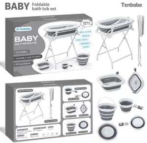 Tenbabe Foldable Baby Bathtub Set