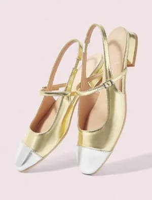 Paneled sling back flat