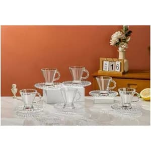 Glass Tea Cup and Saucer Set