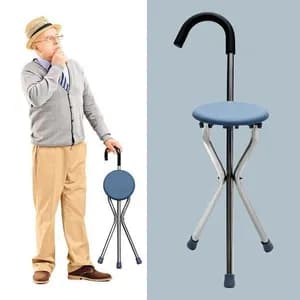 2 IN 1 foldable walking stick & chair