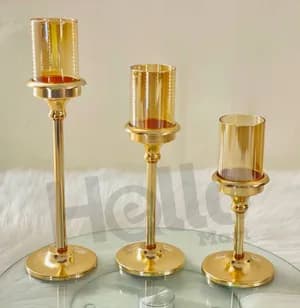 Gold Candle Holder Set