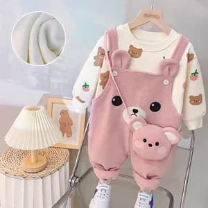 Casual overall and top 3-piece set