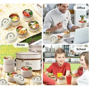 Isolated lunch box with bag