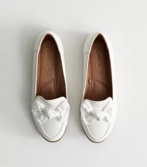 New Look Faux Leather Bow Detail Loafers