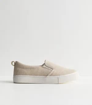 New Look Khaki Slip-On Trainers