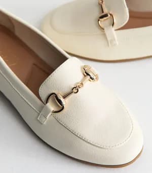 New Look Faux Leather metal accent Detail Loafers