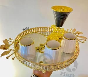 Decorative Gold Service Tray Set