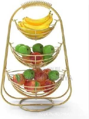3-Tier Gold Fruit Holder Basket