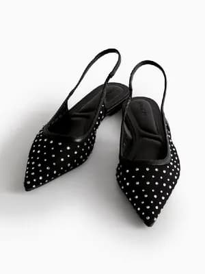 Primark Pointed Toe Diamanté Slingback Flats