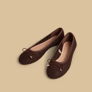 MAX Bow Accent Slip-On Ballerina Shoes