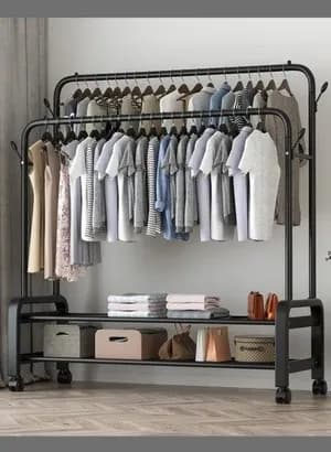Cloth Dryer Stand with Double Shelf