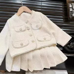 Toddler girls casual skirt and jacket set