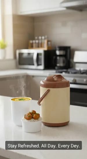 Insulated Food Flask with Cups