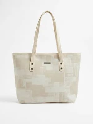 Textured geometric tote bag