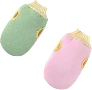 Exfoliating bath scrub glove