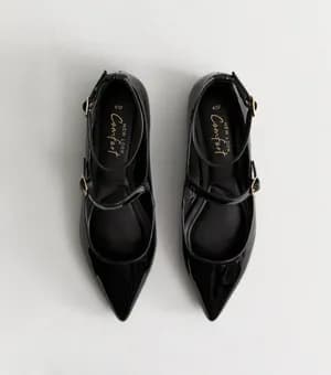 New Look Black Patent Faux Leather Ballet Flats
