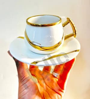 White Gold Coffee Cup Set