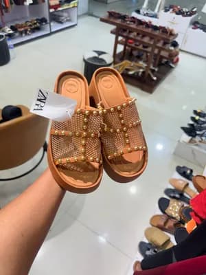 ZARA Pearl Strap Platform Sandals