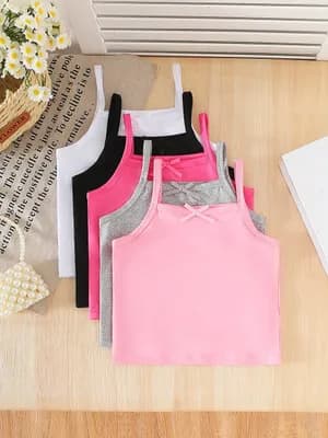 Bow decor girls spaghetti strap camisole
