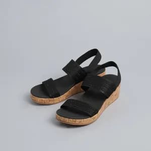 MAX textured sandals with wedge heels and back strap