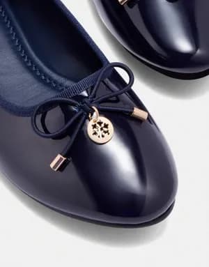 Plain bow ballerina flat