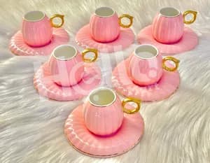 Pink Coffee Cup Set 6 Pieces