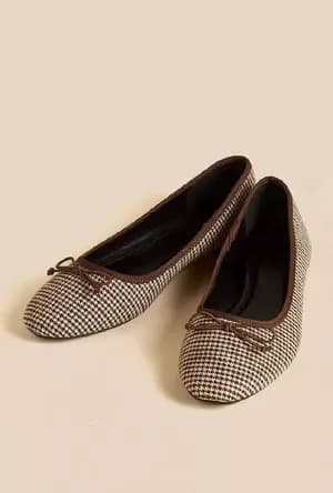 MAX textured bow ballerina shoe