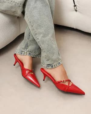 SIMMI LONDON low heel buckle mules