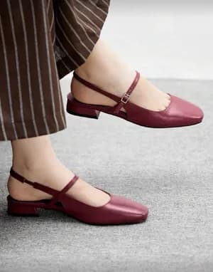 Mary Jane square toe comfortable low heel flat