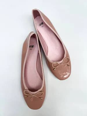 Plain bow ballerina flat