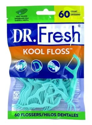Fresh Kool Floss Picks 60 Count Mint Waxed