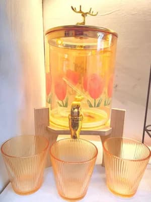 3.6L Glass Dispenser with 6 Glasses