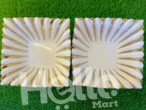 Decorative White Gold Serving Plate