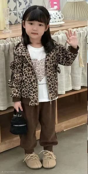 MK- 0815 3 piece girls leopard outfit