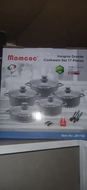 Momcoc Insignia Granite 17-Piece Cookware Set