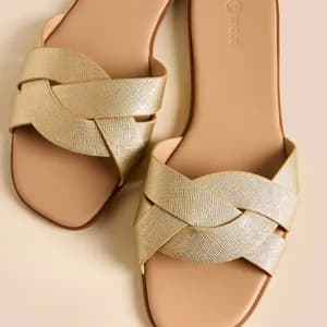MAX cross strap slip on flat sandals