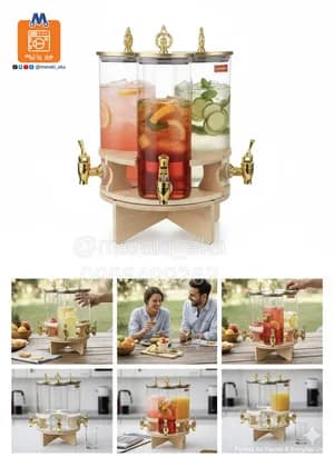 3 in 1 Glass Rotating Dispenser with Stand