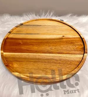 Rotating Wooden Cake Bread Serving Tray