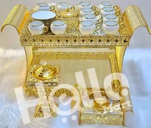 የቡና ረከቦት ከጀበና ማስቀመጫ ጋር