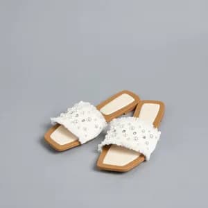 MAX embellished slip on flat sandals