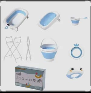 7-in-1 Newborn Baby Bathing Tub Set with Stand