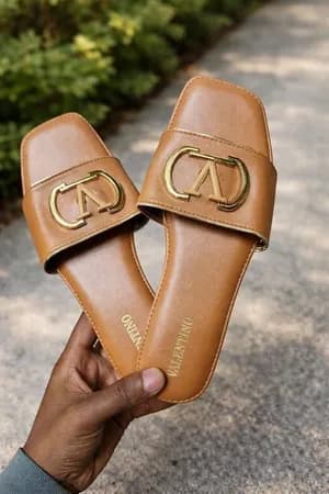 Brown Slide Sandals Size 38