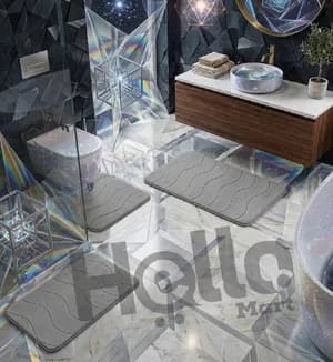 Gray Bathroom Shower Mats Set