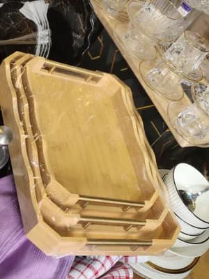 Bamboo Serving Tray Set