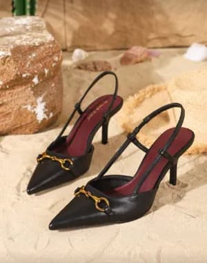 pointed-toe slingback high heels 38