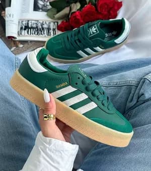 Adidas Samba Platform Green Gum Ladies Shoes